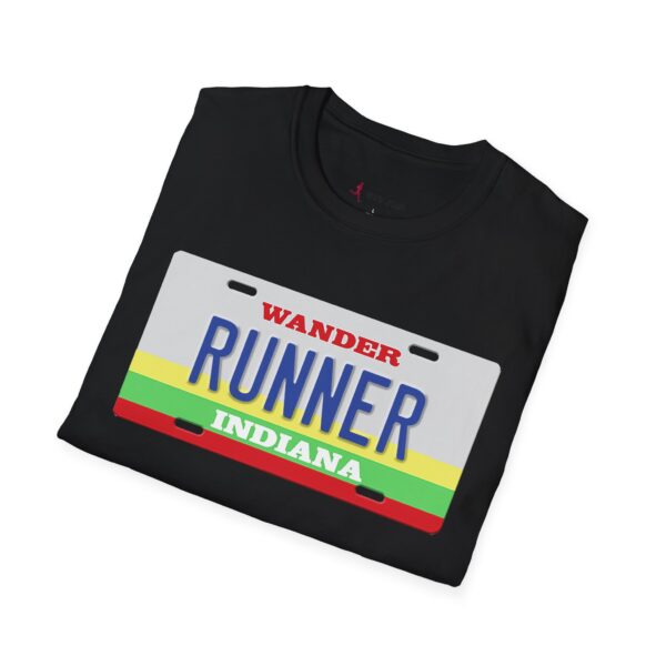 Wander Indiana Classic License Plate T-Shirt for Runners - Image 4