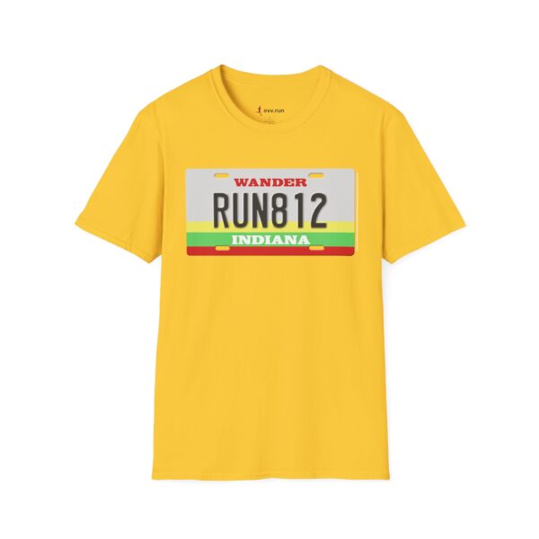 RUN812 Wander Indiana Classic License Plate T-Shirt - Image 5