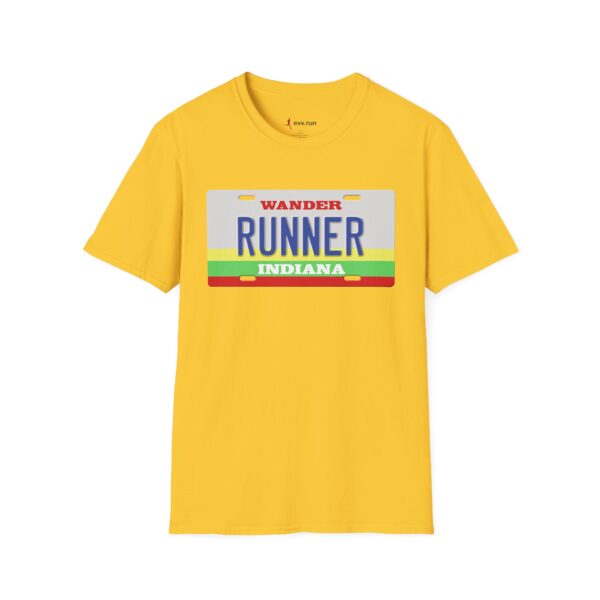 Wander Indiana Classic License Plate T-Shirt for Runners - Image 5