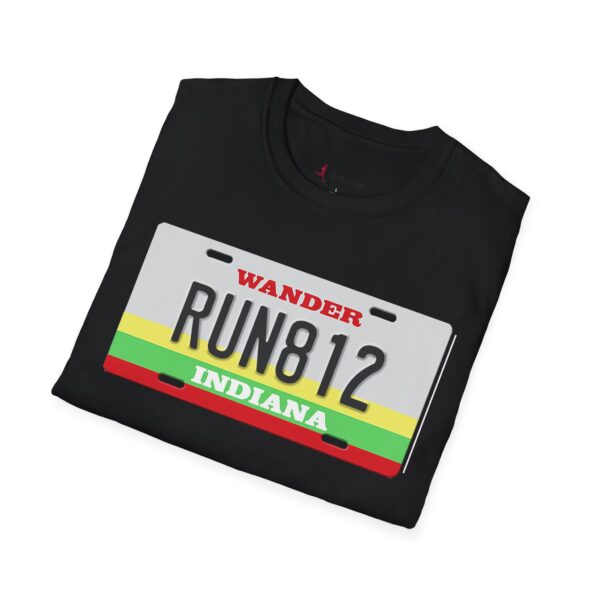 RUN812 Wander Indiana Classic License Plate T-Shirt - Image 4