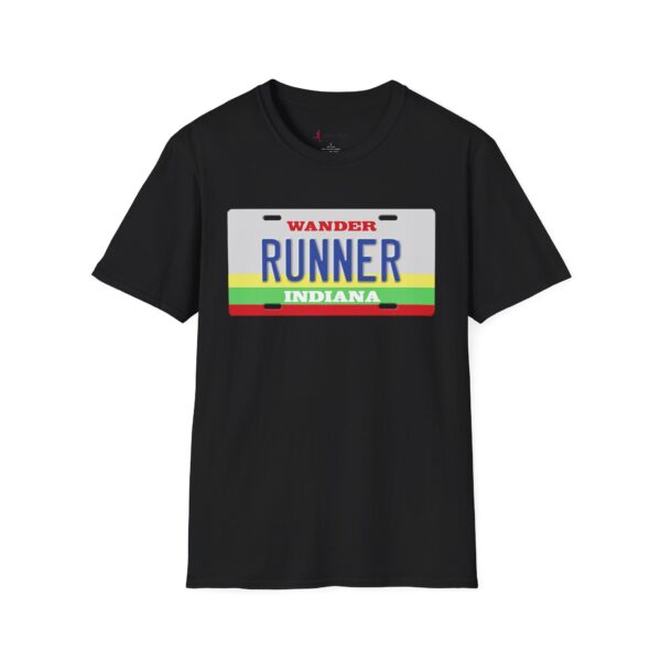 Wander Indiana Classic License Plate T-Shirt for Runners