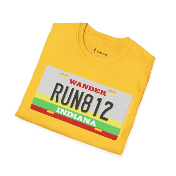 RUN812 Wander Indiana Classic License Plate T-Shirt - Image 8