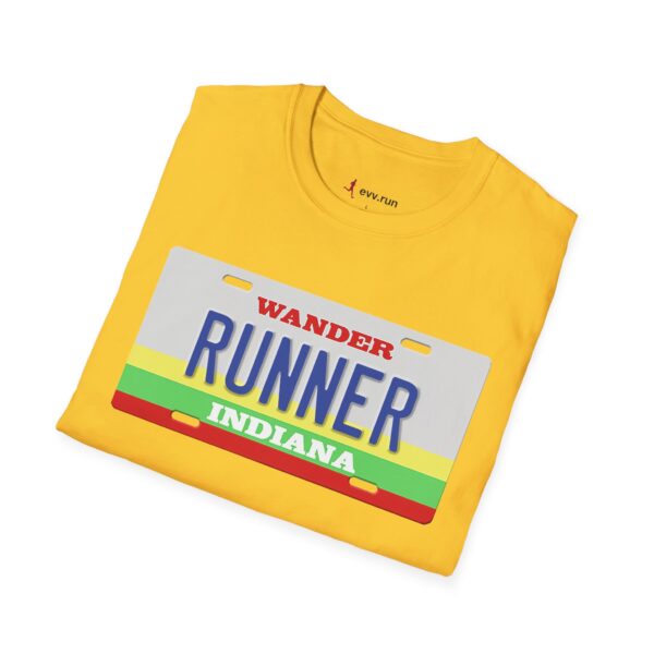 Wander Indiana Classic License Plate T-Shirt for Runners - Image 8