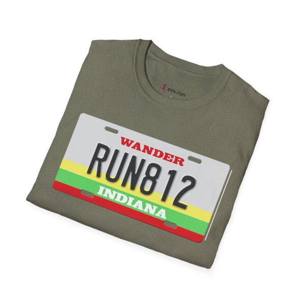 RUN812 Wander Indiana Classic License Plate T-Shirt - Image 12