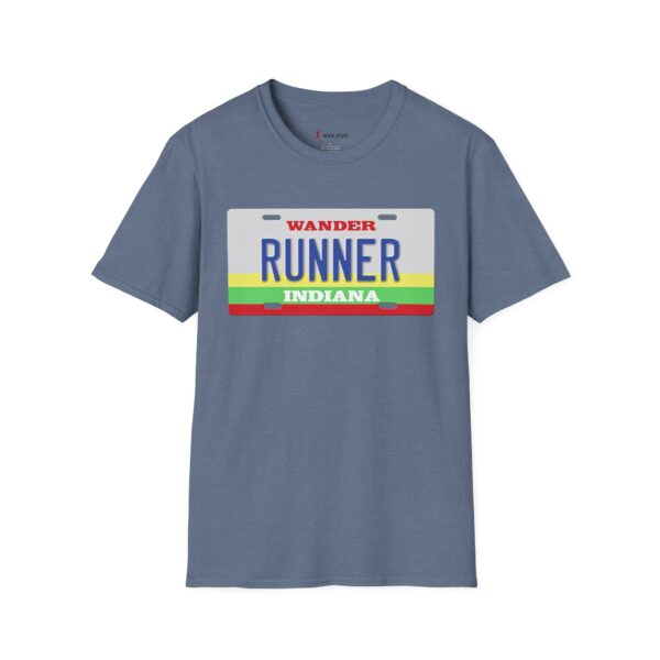 Wander Indiana Classic License Plate T-Shirt for Runners - Image 13